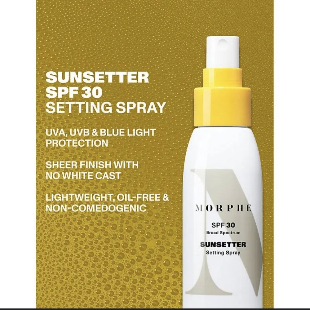 Morphe Sunsetter SPF 30 Setting Spray - Yellow and White
